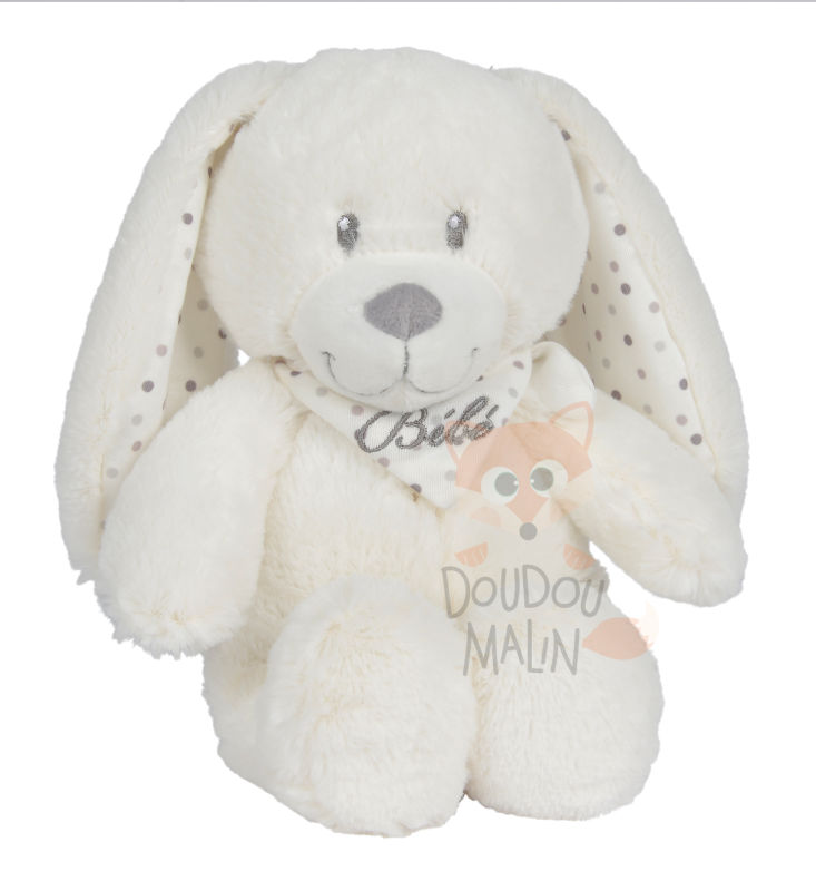  lapin blanc gris bandana bébé 